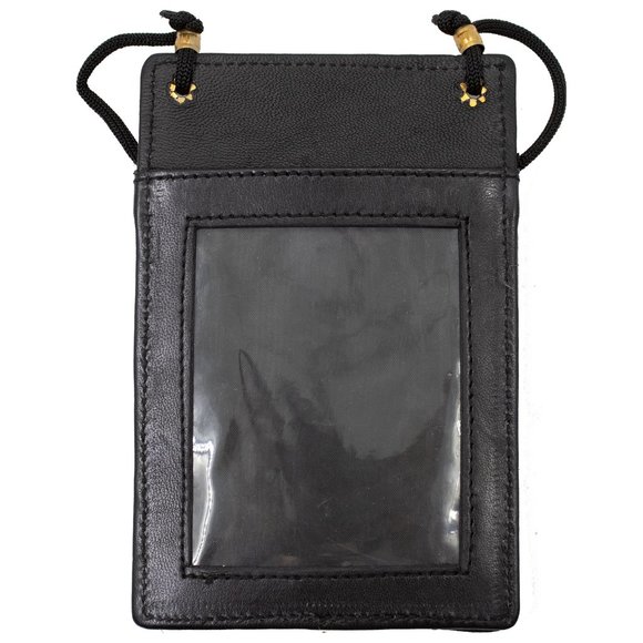 Genuine Leather ID Holder, Black - Picture 1 of 7